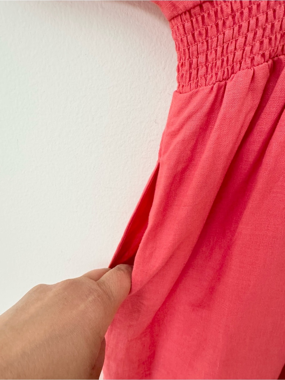 NWT Boden Coral Pink Linen Kaftan Maxi Dress in Coral Sunset, Size 6 - Picture 13 of 16